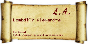 Lombár Alexandra névjegykártya