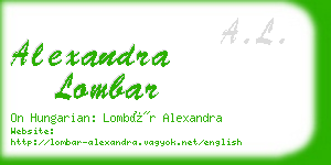 alexandra lombar business card